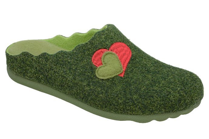 Kapcie MANITU 320597-7 Zielone Pantofle domowe Ciapy 