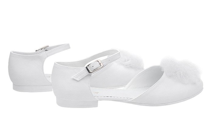 Pantofelki buty komunijne dla dziewczynki KMK 221 Białe